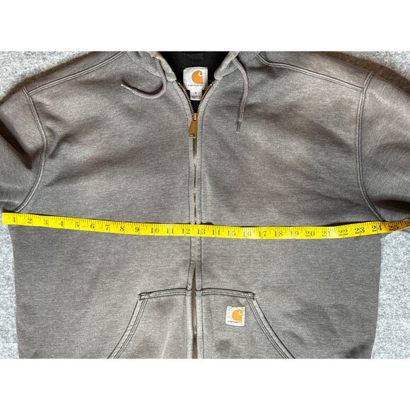 Vintage Carhartt Thermal Lined Full Zip Work Sweatshirt Hoodie Size L Gray - Picture 5 of 7